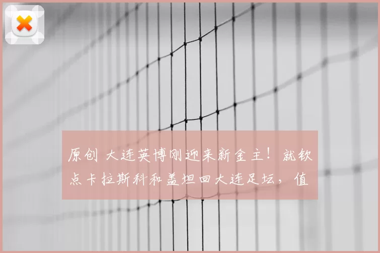 原创 大连英博刚迎来新金主！就钦点卡拉斯科和盖坦回大连足坛，值得期待