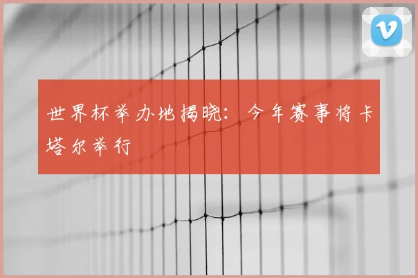 世界杯举办地揭晓:今年赛事将卡塔尔举行